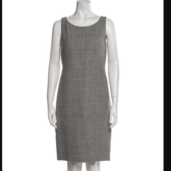 Ellen Tracy 100% Linen Sleeveless Sheath Dress High Scoop Neck 8 - Picture 1 of 5